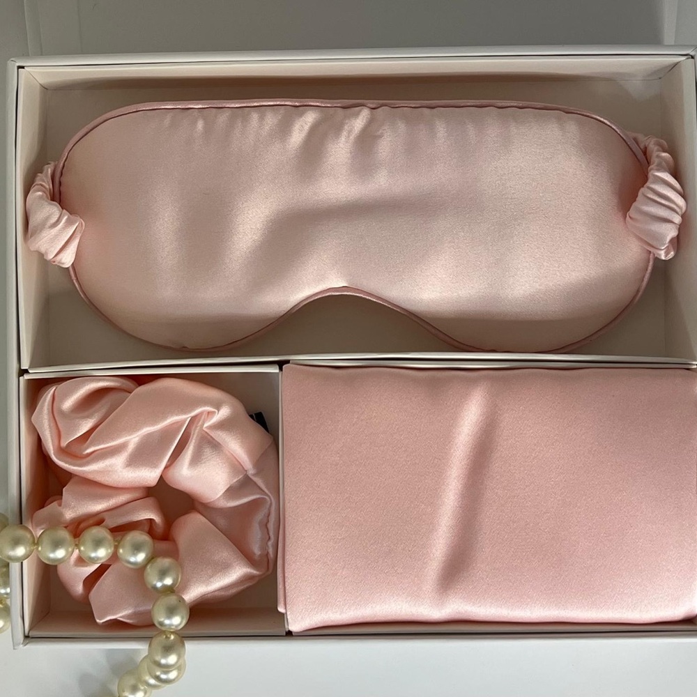 100% Organic Pure Raw Mulberry Silk Pillowcase, Eye Mask & Scrunchie By Fun Silk